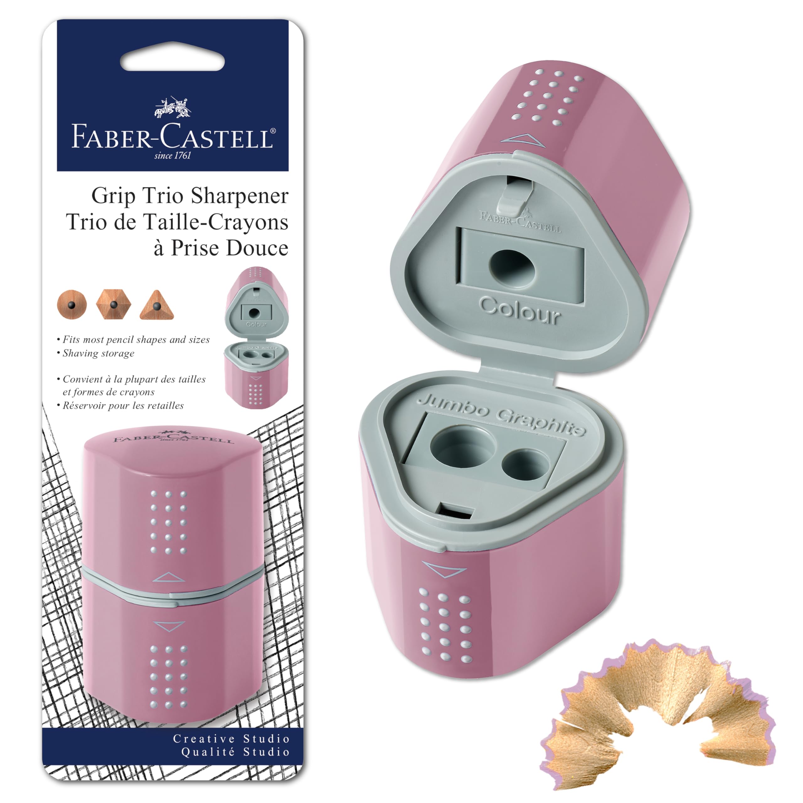 Faber-Castell Grip Trio Pencil Sharpener: Rose Shadows