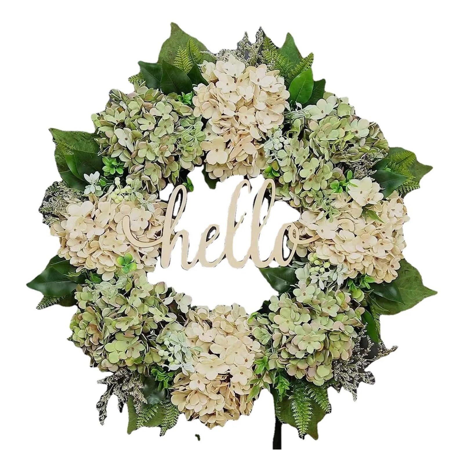 Couronne De Porte Couronne d'hortensia Artificielle Guirlande de Maison Décoration de Porte d'entrée Fond Mural Décoration de Noël Guirlande de Couronne de Porte de Noël