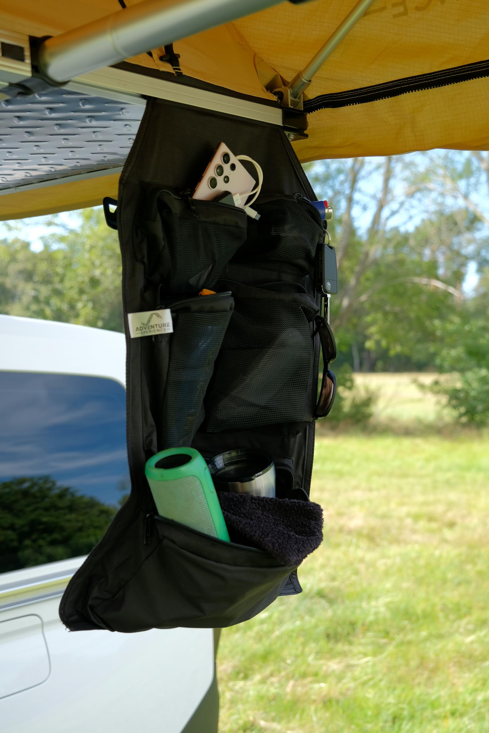 PKW Dachzelt Organizer für die Kederleiste, Auto Dachzelt Gadgets und Camping Zubehör, Dachzelt Zubehör, Universell für Dachzelte