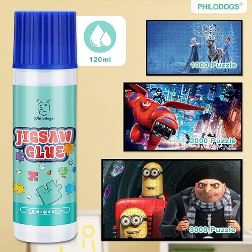 Miniatura 5 de Pegamento de rompecabezas con aplicador adecuado para 100015003000 piezas de rompecabezas para papel y madera botella de 41fl oz soluble en agua