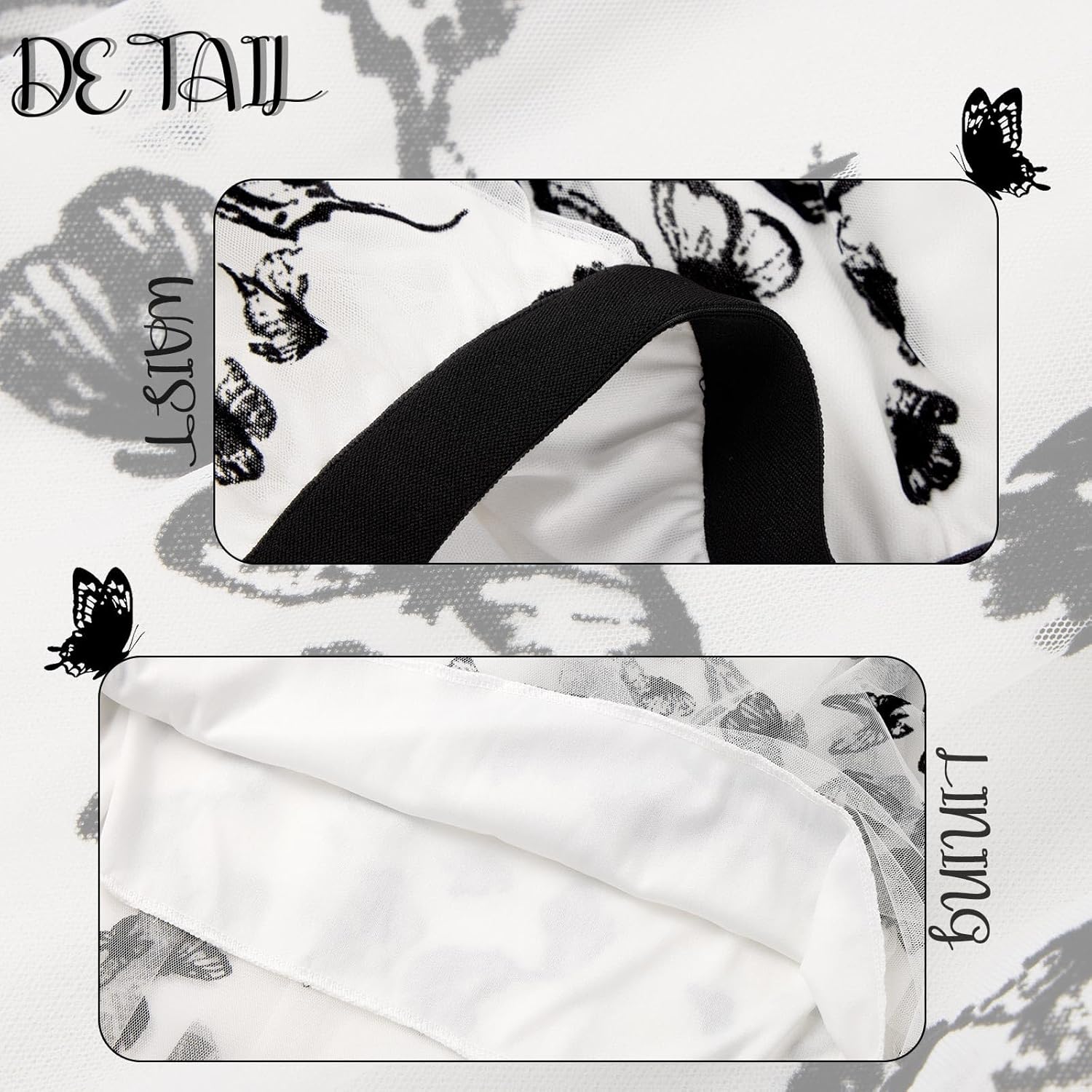 Skirts for Women Midi Long Length Dressy Casual Trendy Summer Tulle A-Line Floral High Waist Skirt - Image 5