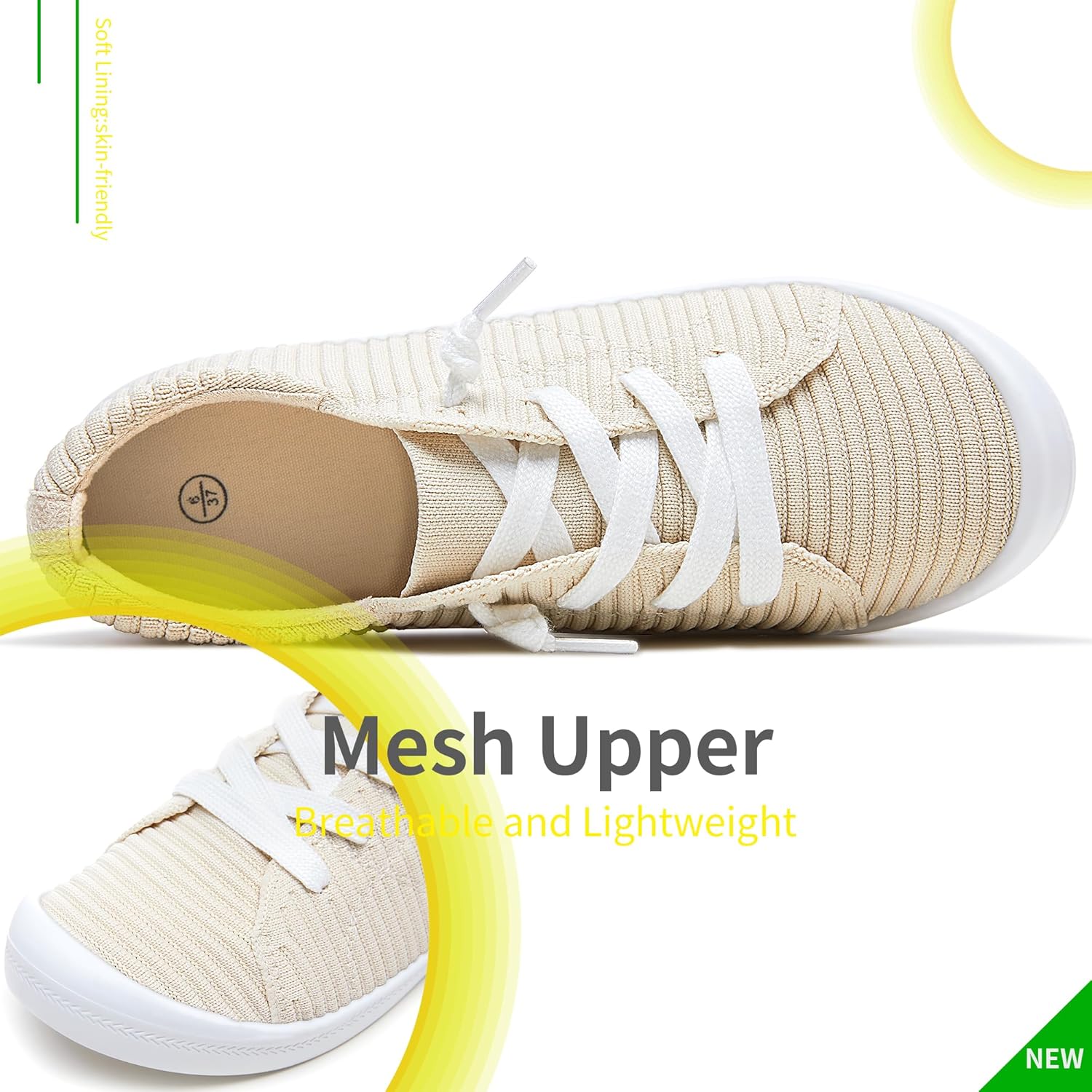 Mesh Slip On Shoes Women Comfort Knit Slip On Loafer Casual Fashion Sneaker Lightweight and Breathable Walking Flats - Image 4