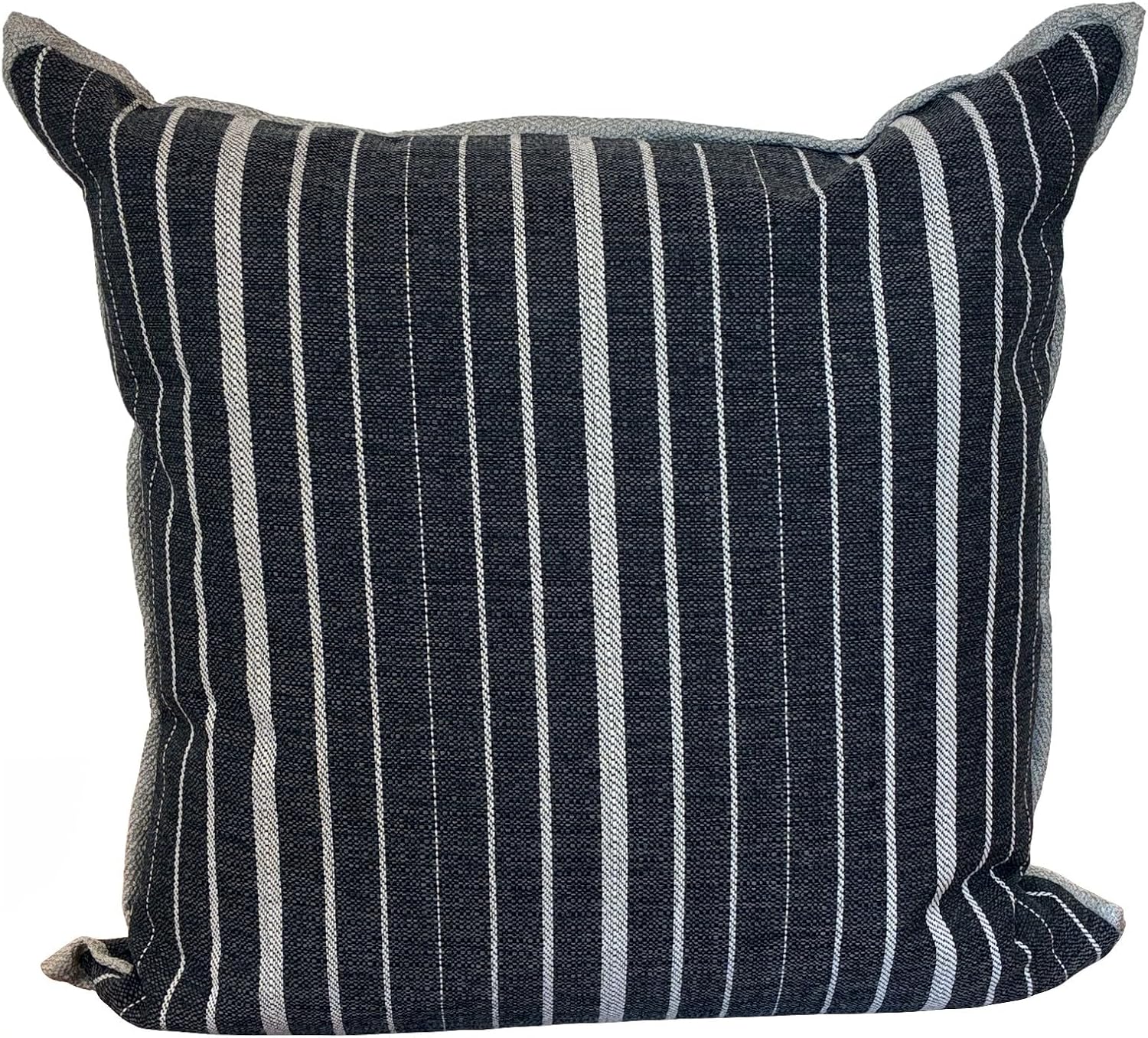 Howard Elliott Collection Bayeta Decorative Throw Pillow with Removable Zipper Cover, Indoor Outdoor Polypropylene Acrylic Cushion for Sofa, Patio or Bed, 20x20 Inch, Graphite