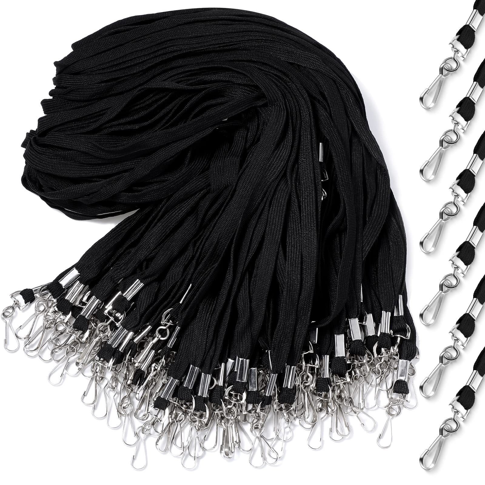 Epakh 200 Pcs Lanyards for ID Badges with Swivel Hooks