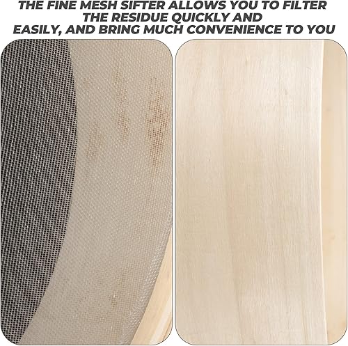 Miniatura 9 de Happyyami Tamiz de harina de madera tamiz redondo de harina tamiz de polvo colador de malla fina filtro de leche de soja para hornear colar en polvo