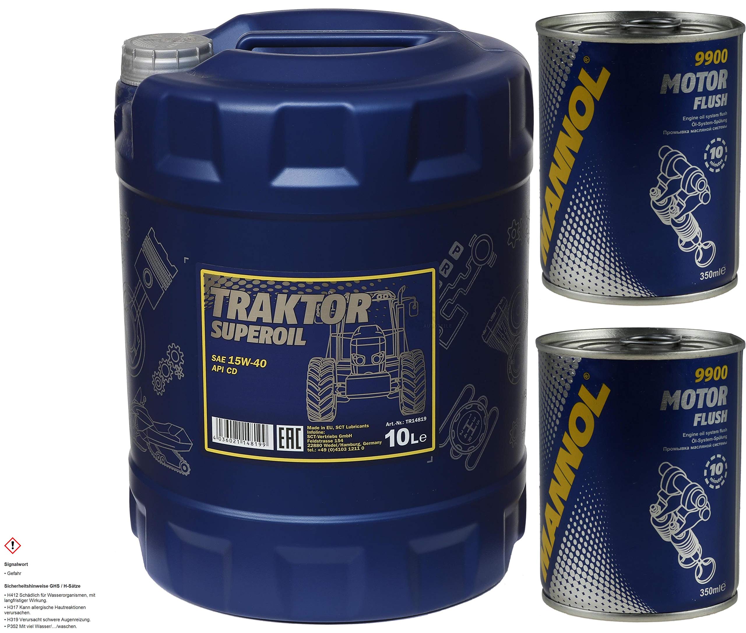 Mannol Aceite de motor Traktor Superoil API CD 15W-40 Aceite de enjuague Motor Flush, 10 l.