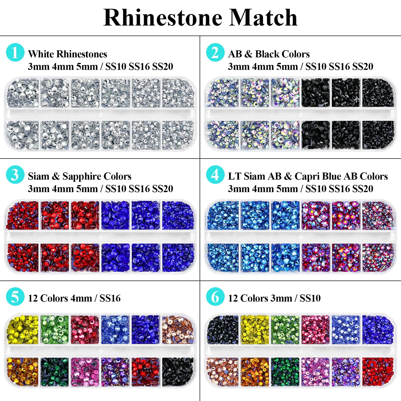 Briskbloom Hotfix Rhinestones Applicator Kit with 11000PCS Hot Fix Crystals 3mm 4mm 5mm, Bedazzler Kit with Rhinestones 10SS 16SS 20SS for Blinging Clothes Fabric, 3 Gems Sizs, Multi-Colors