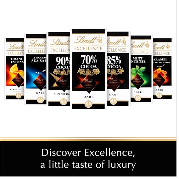 Lindt EXCELLENCE Caramelised Hazelnut, 100g (Pack of 9)