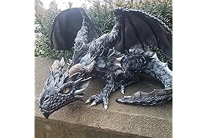 Lifelike Squatting Dragon Sculpture: Guardian of Your Domain