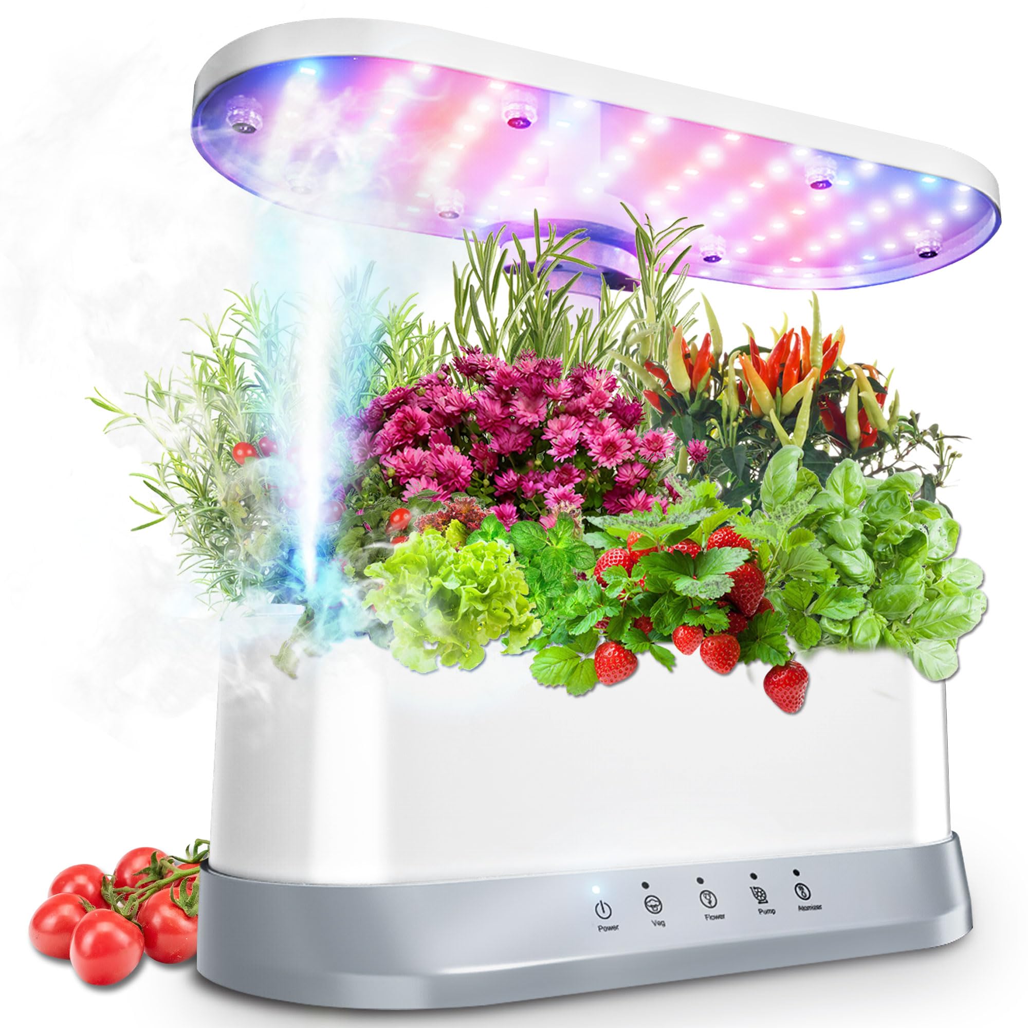 Hydroponics Growing System Mist Humidifier, 11 Pods Indoor Garden Plant Germination Kit with LED Full Spectrum Grow Light, Auto Timer, Adjustable Height Smart Hydrophonic Planter