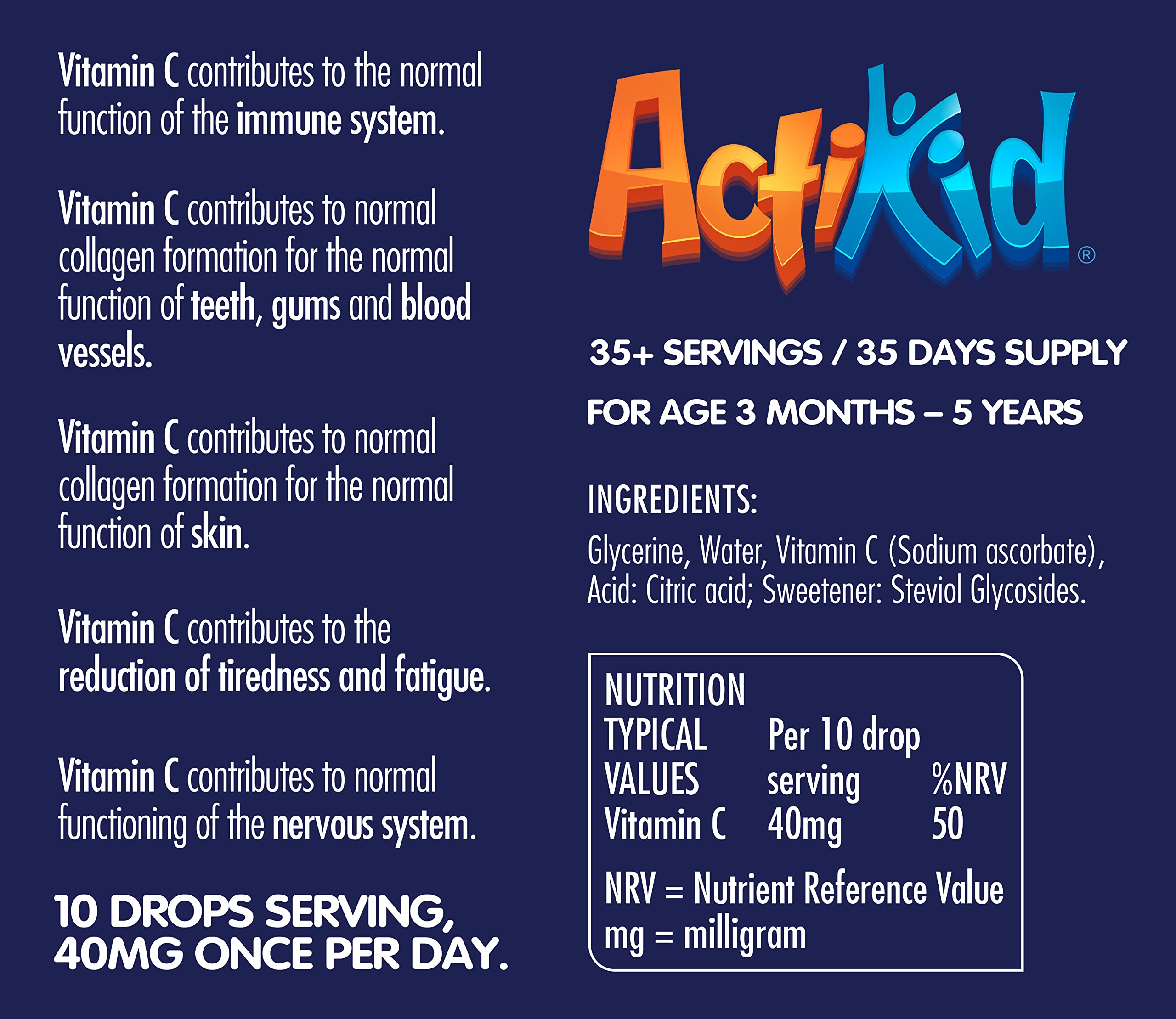 Buy ActiKid Vitamin C Drops 100mg per 1ml 15ml for Infants and