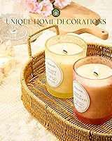 Vista 7 de M&SENSE Vela perfumada de vainilla y lavanda, cera de soja con mecha de madera agrietada, 18 onzas, 100 horas de combustión limpia de larga