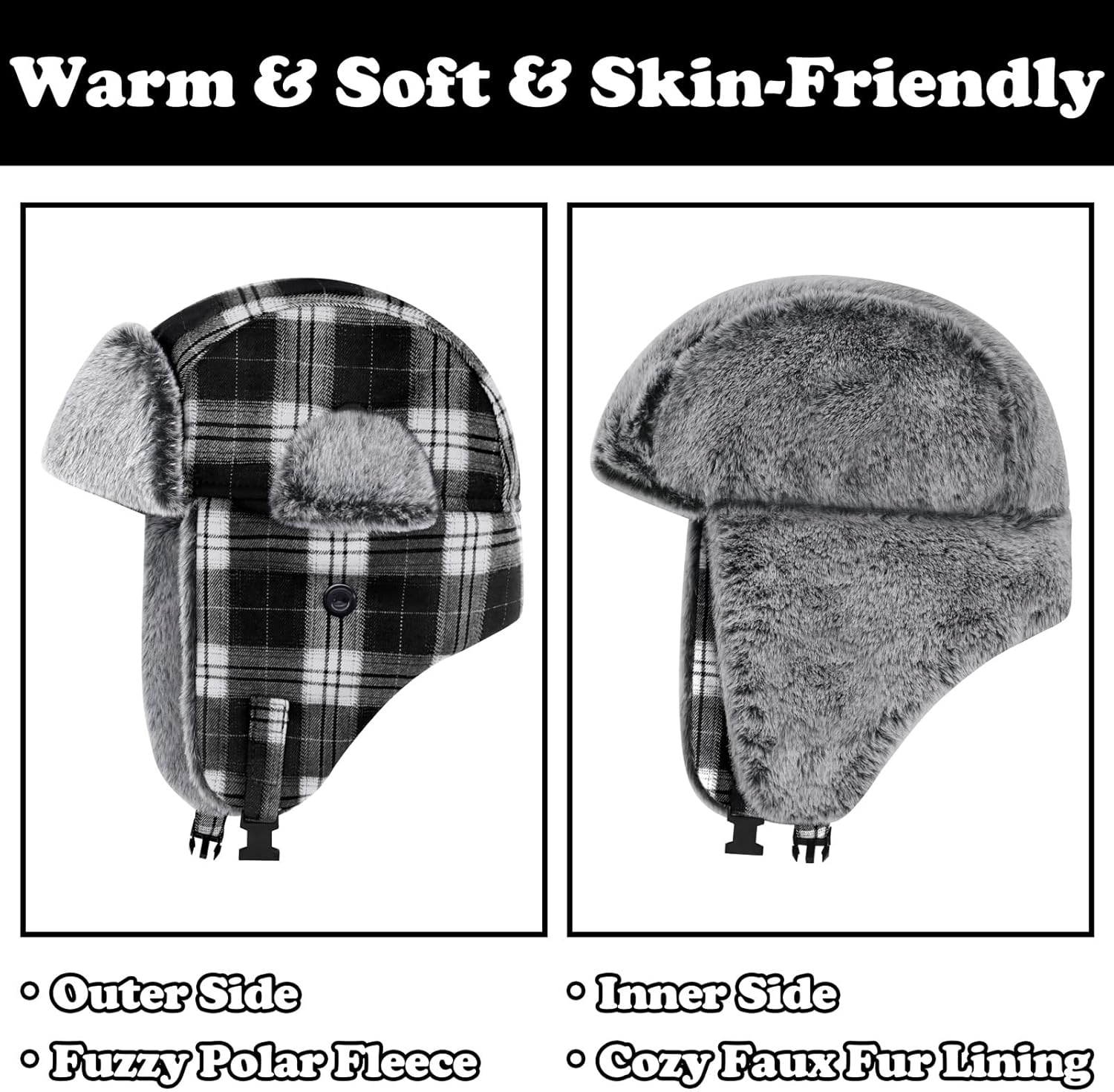 Sarfel Toddler Winter Hat Warm Fur Fleece Baby Boy Winter Hat Kids Trapper Hat Toddler Snow Hat Girls Winter Hat with Earflap - Image 2