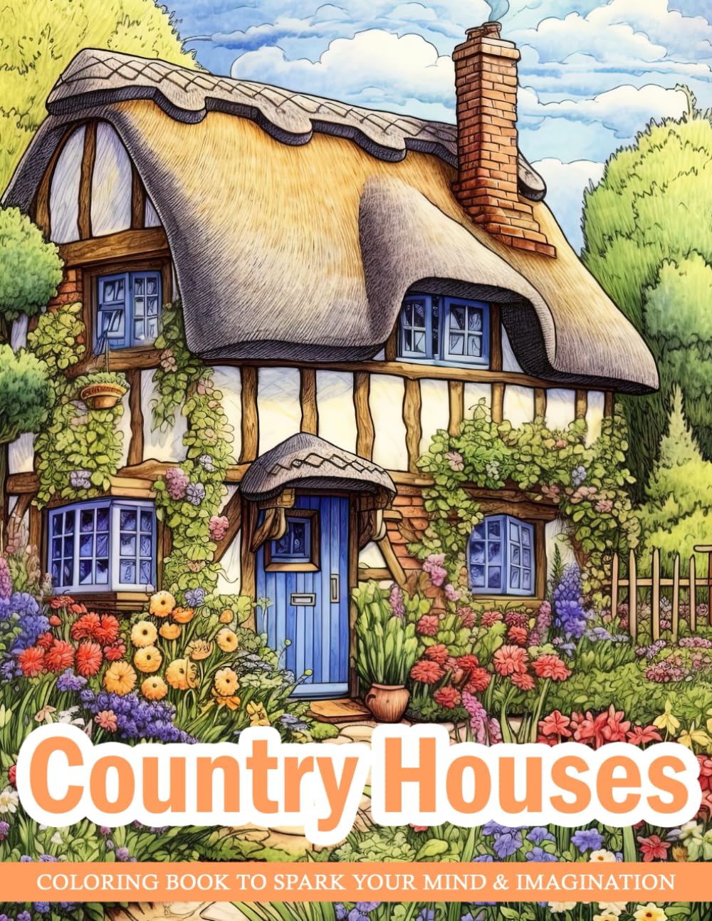 Country Houses Coloring Book for Adults: Country Houses Calming Coloring Pages For Adults To Mindfulness Anxiety Relief And Relaxation, Great Gifts For Birthday