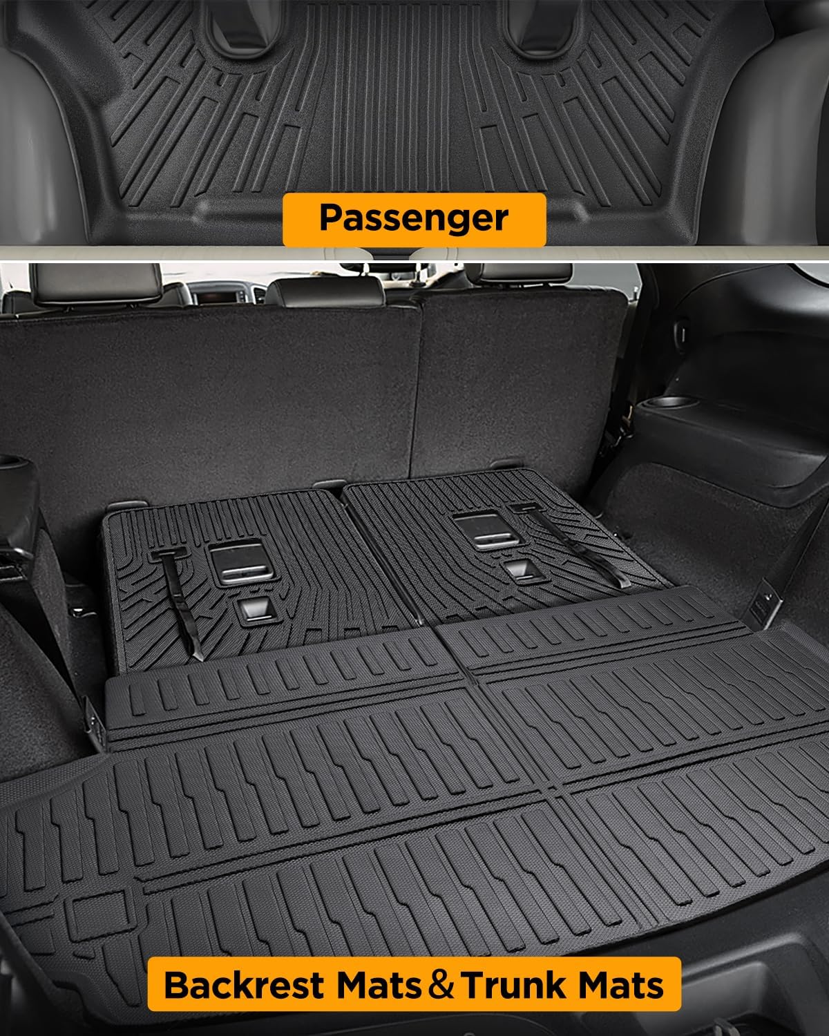 for Dodge Durango 2016-2025 2026 6 Seats Floor Mats Cargo Liner All Weather Protector Heavy Duty TPE Waterproof Anti-Slip Tech Mats for Durango 2017 2018 2019 2020 2021 2022 2023 2024 Accessories - Image 5