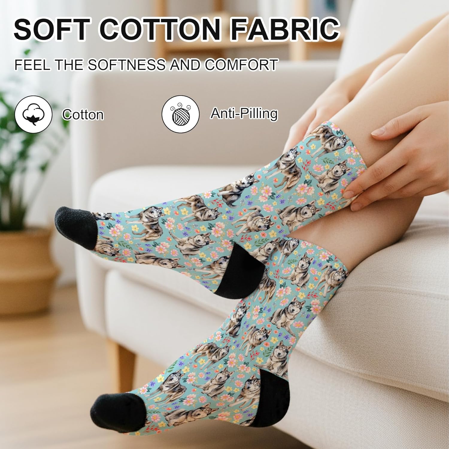 Dogs Socks for Women, Dog Lover Gifts for Women, Funny Novelty Soft Comfort Socks, Gift for Dog Mom - Image 3