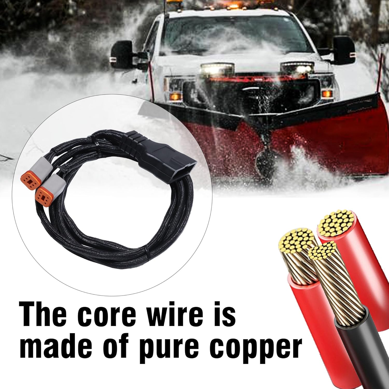 11 Pin Snowplow Side Light Control Harness - Reliable Harness for Plow Trucks, Fits Snowplow Needs