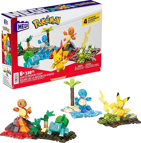 MEGA Pokémon Building Toys Set Kanto Region Team with 130