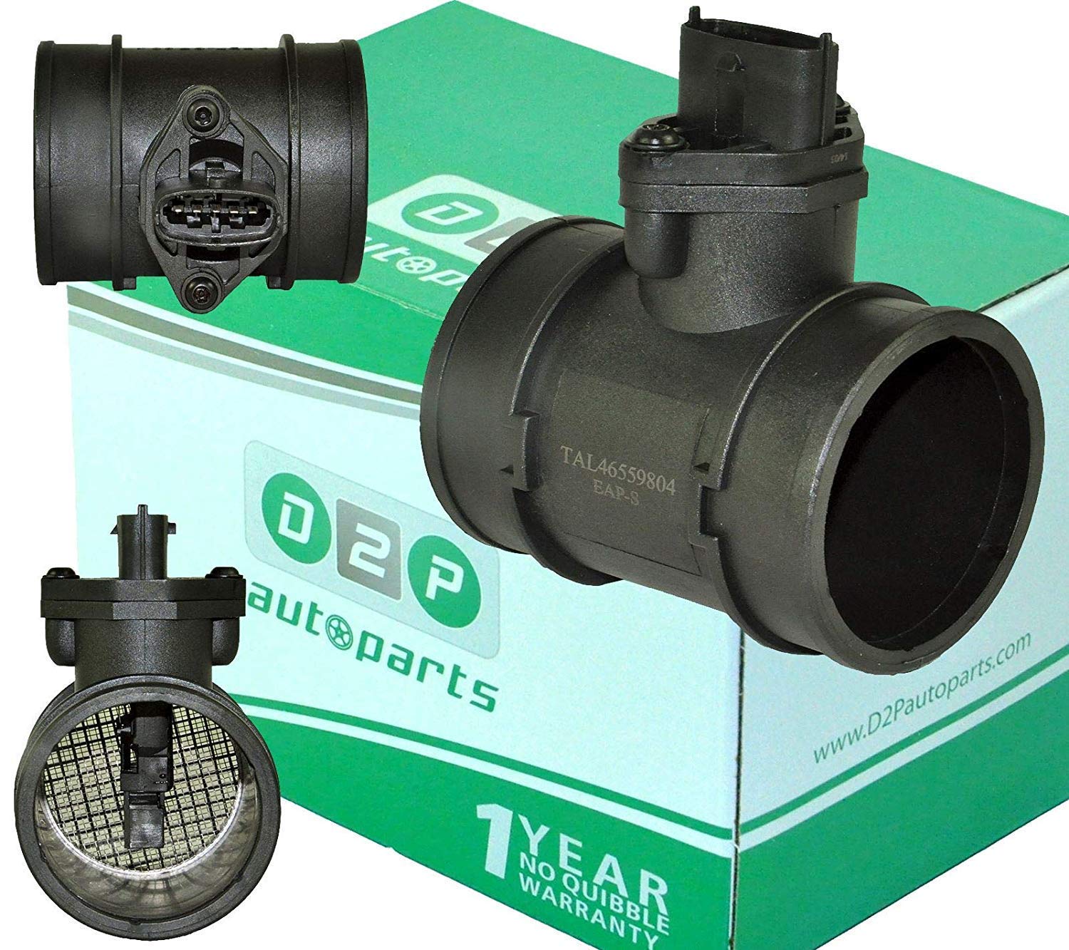 D2P 46559804 Mass Air Flow Meter Sensor Replacement For 147, 156, 166, Gt, Gtv, Bravo, Punto, Lybra