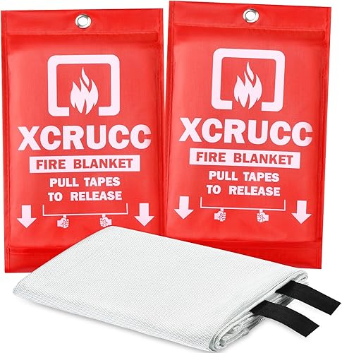 XCRUCC Manta de emergencia resistente para incendios  Paquete de 2  Mantas de emergencia para el hogar 40 x 40 pulgadas, para seguridad en el hogar,