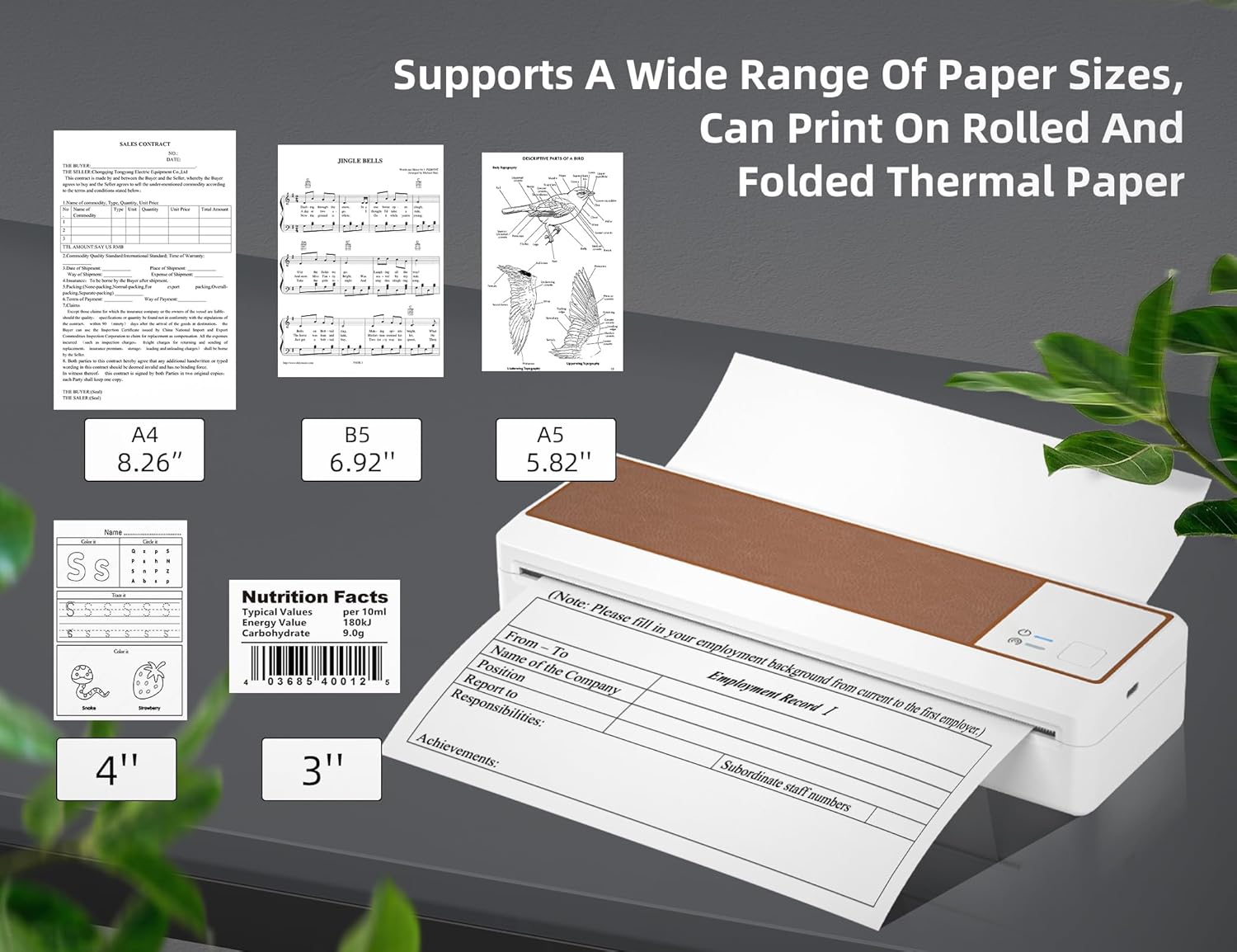 P83 Portable Printers Wireless for Travel, Portable Thermal Printer, Mobile Inkless Printer Compatible with Phone & Laptop, Supports 8.5 x 11 US Letter A4 Size for Car School Office Home Use