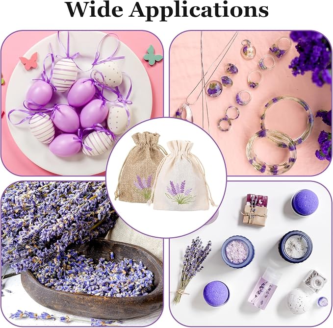 12 Bolsas Lavanda de Lino y Lienzo con Cordón miniatura 6