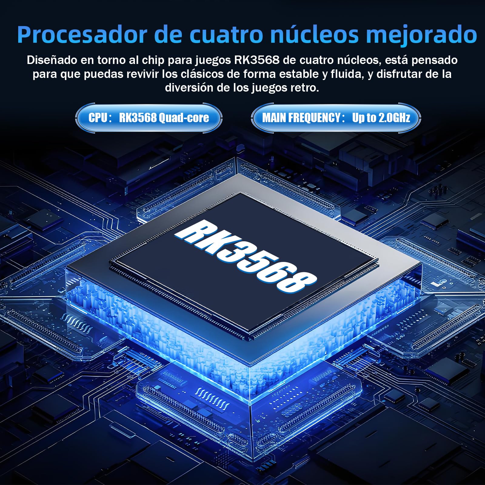 RG DS Android 14 Consola Portátil Retro con Función IA, Emulador Portátil con 25+ Emuladores, Pantalla IPS OCA de 4,0 Pulgadas, WiFi Bluetooth Salida TV HD, Lápiz Óptico (Sin Tarjeta, Azul)