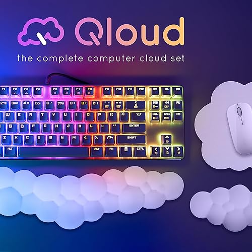Miniatura 4 de Qloud - Teclado reposamuñecas en la nube, reposamuñecas, reposamuñecas, reposamuñecas para teclado de computadora, juegos, reposamuñecas,