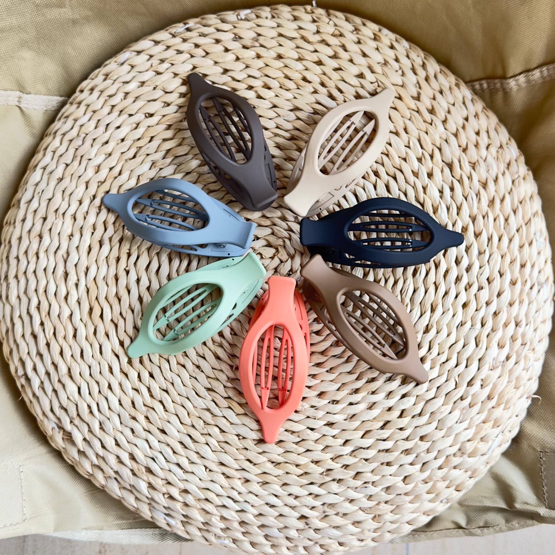 French Concord flache Haarspangen, starker Halt, Haarklammern für Damen und Mädchen, dünn, dick, lockig, glatt, 7 Stück, oval, 7 Stück
