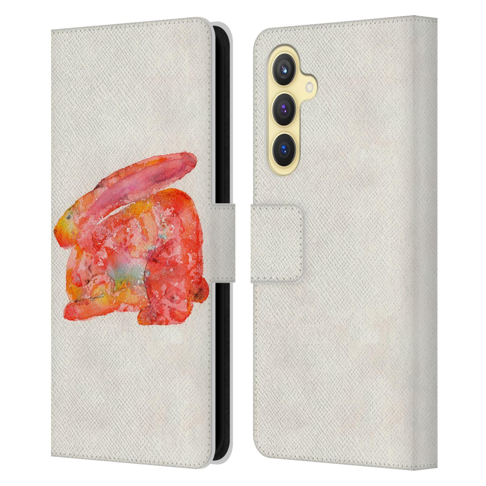Carcasa de conejo rojo Wyanne para Samsung Galaxy S23 FE 5G funda libro de cuero con soporte 7