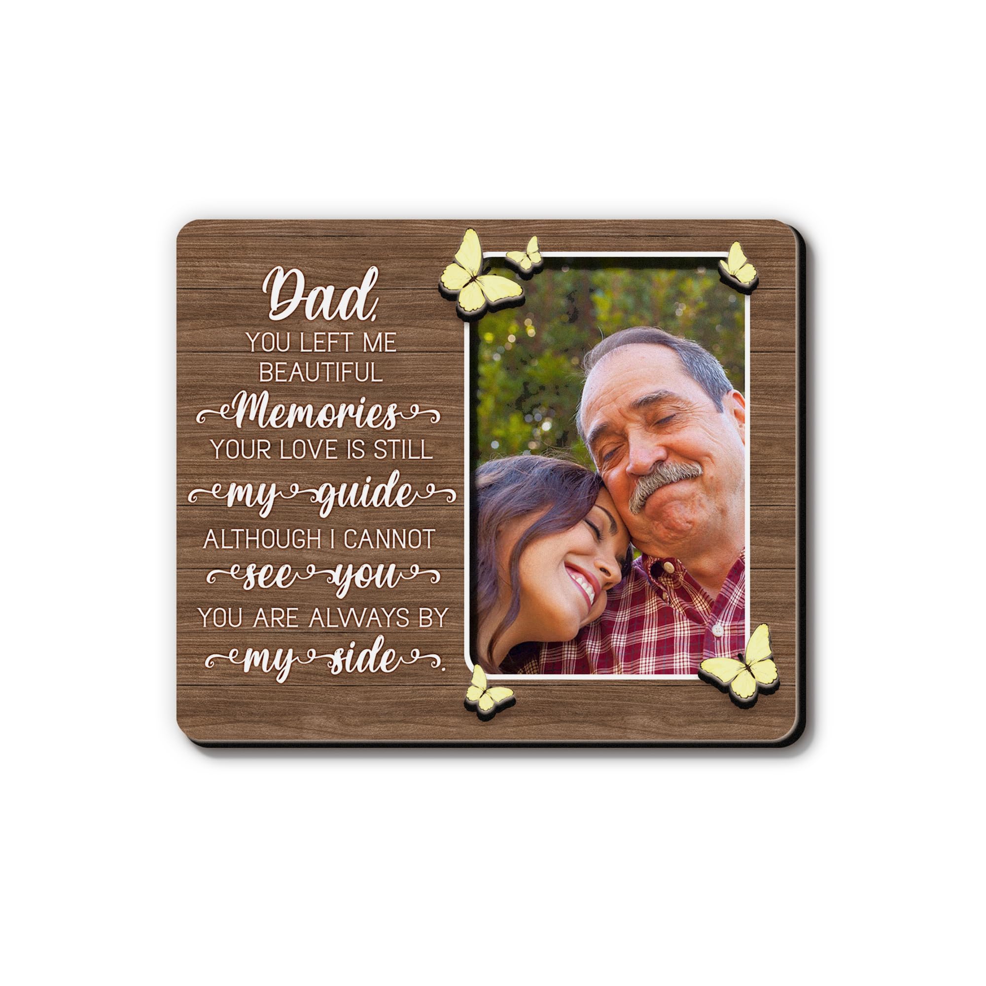 GIFTELIX Magnetic Picture Frames - Memorial Remembrance Gift - You Left Beautiful Memories Dad - Sympathy Refrigerator Magnets - Magnetic Frames for Refrigerator Condolence Decor