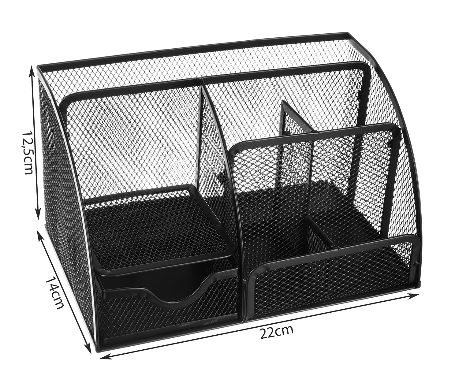 ISO TRADE Desk Organizer 6 Black compartments and 1 Drawer for Home Office 15987 Organizatory szafkowe, Wielobarwny, Wyjątkowy