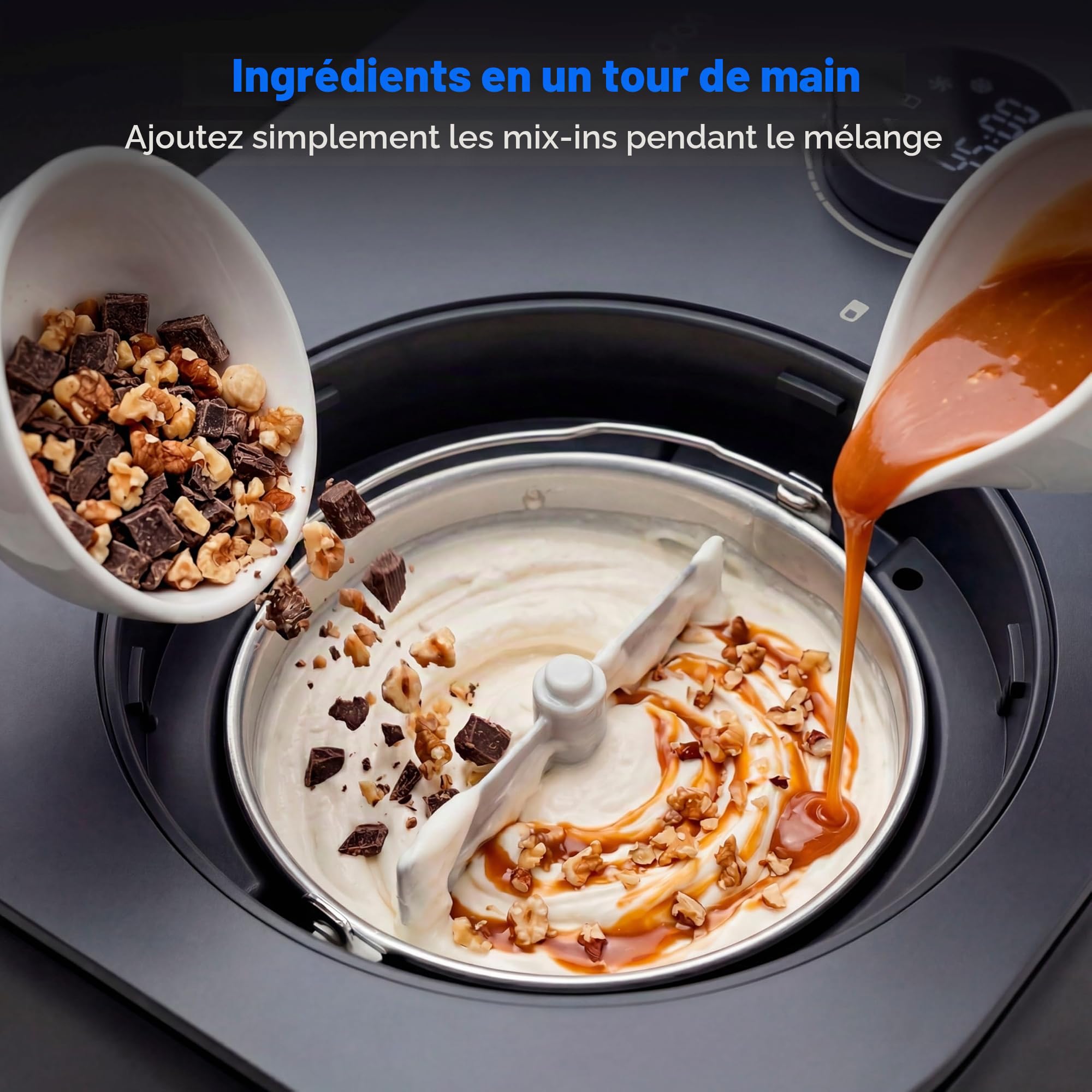 MEDION Sorbetière à compresseur glace, yaourt glacé et slush