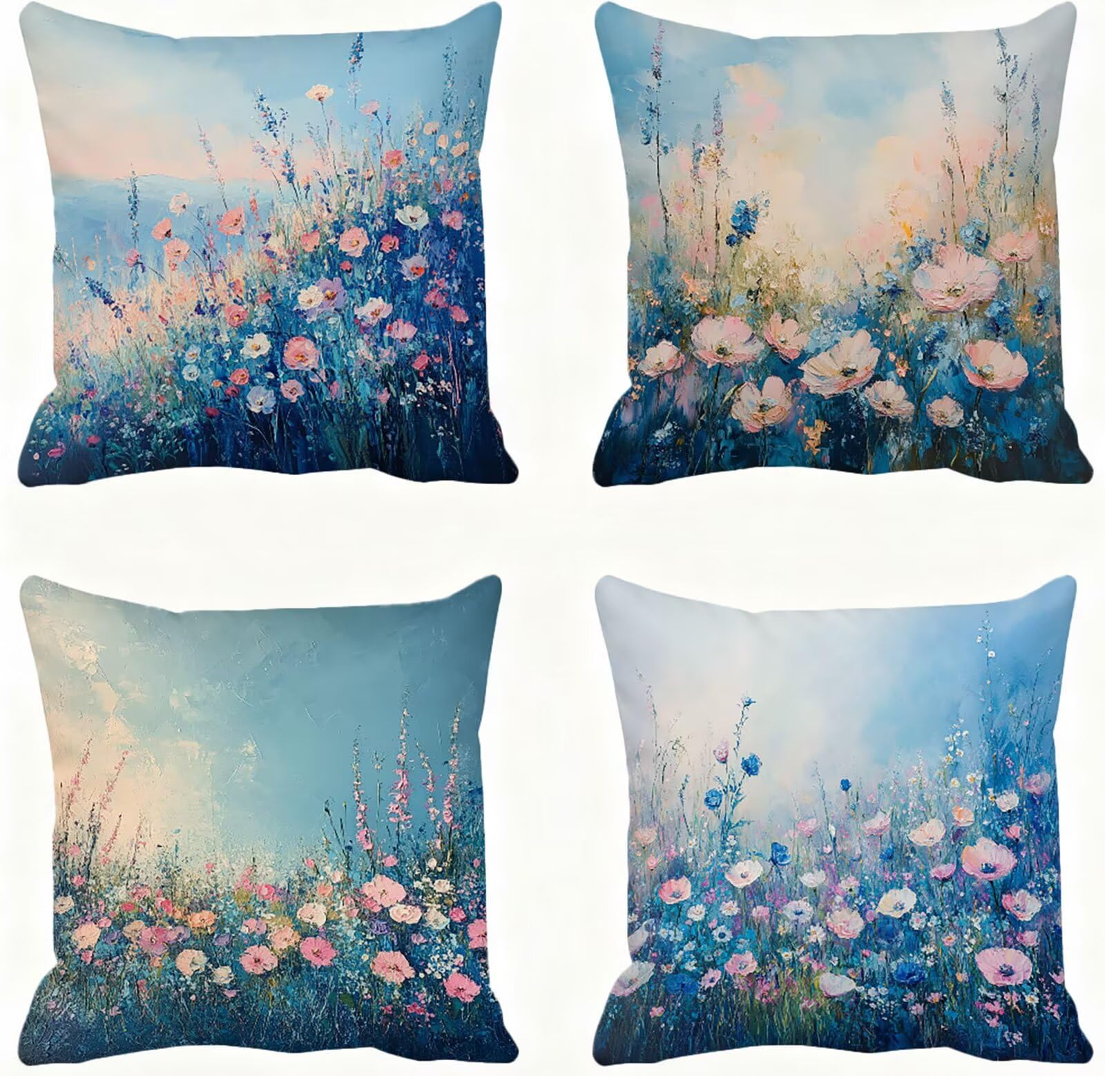 Azul Funda Cojin 60x60 Rosa Funda Almohada 60x60 Cojines Sofa Súper Suave Fundas Cojines Decorativos Fundas Almohadas 4 Piezas Almohada Cervicales y Cuello, para Hogar Cama Salon Decoracion E - 823
