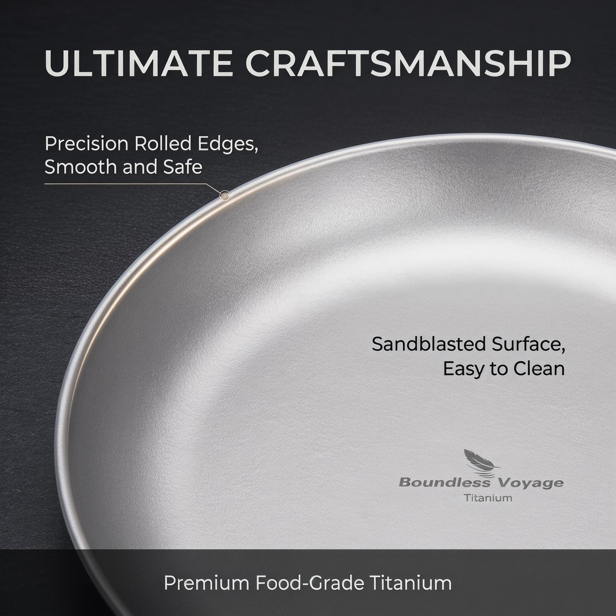 iBasingo Titanium Pan Dish Plate with Carry Mesh Bag Ultralight for Outdoor Camping Tableware Cookware Mess Kit 3 Size