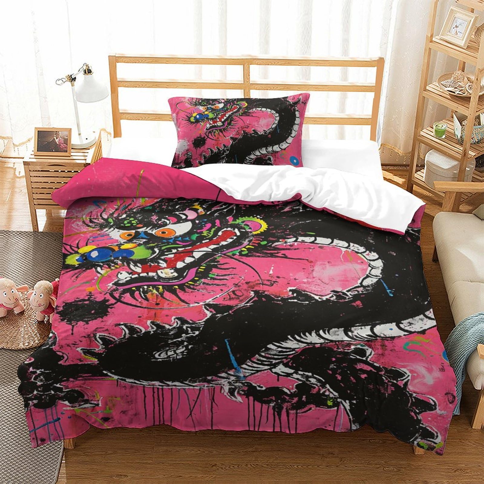 Parure de lit dragon 135x200cm pour transformer la chambre des enfants en un univers fantastique