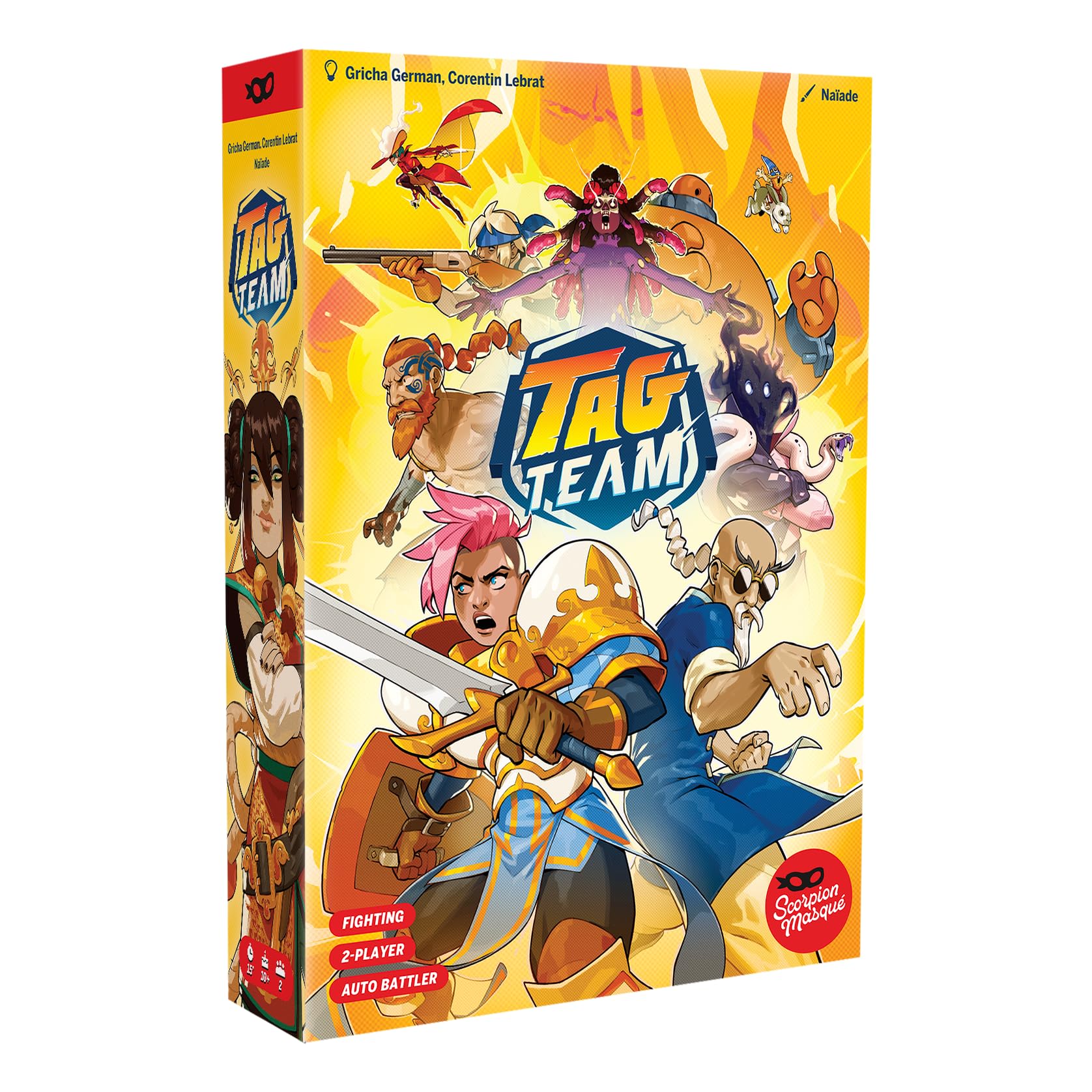 Scorpion Masqué Tag Team - from The Creators of Sky Team | Auto-Battler Deck Builder for Two Players | 12 Fighters to Choose from | KO to Win | Ages 10+ | 15 Minutes