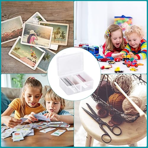 Miniatura 6 de PATIKIL Caja de almacenamiento de tarjetas de béisbol más de 1800 unidades, paquete de 6 organizadores transparentes para tarjetas deportivas,