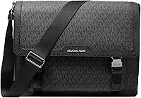 Michael Kors Malone Unisex Signature Logo Cargo Messenger Bag with Laptop Sleeve & Adjustable Strap