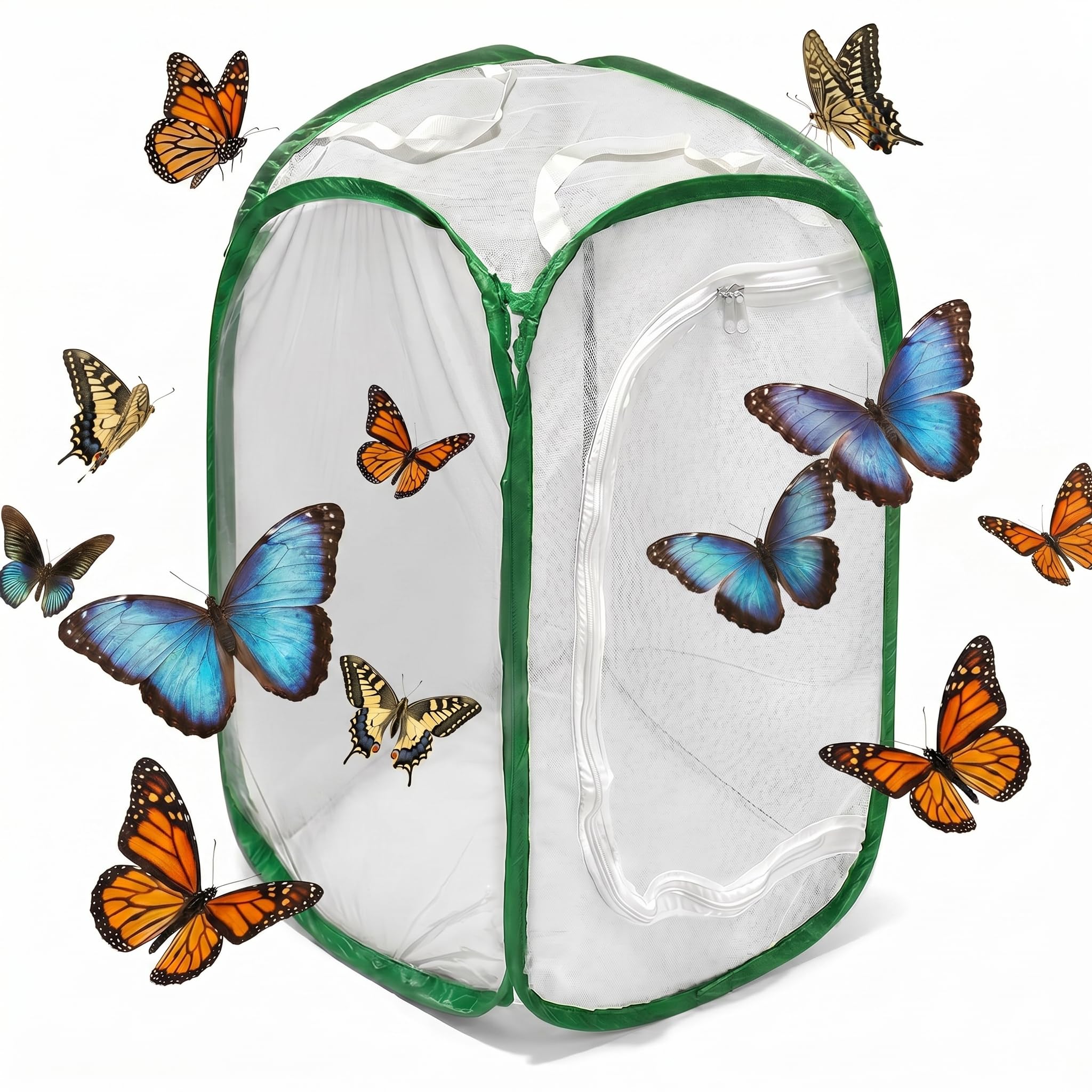 Hábitat de Mariposas de Insectos Kit de jardín de Mariposas Jaula de hábitat de Mariposas Grande Plegable Pop-up Insecto Mariposa monarca Red Casa de Mariposas para niños, 40 * 40 * 60 cm