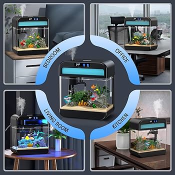 Amazon.com : Fish Tank Small Aquarium 2.2 Gal Fish Bowl with
