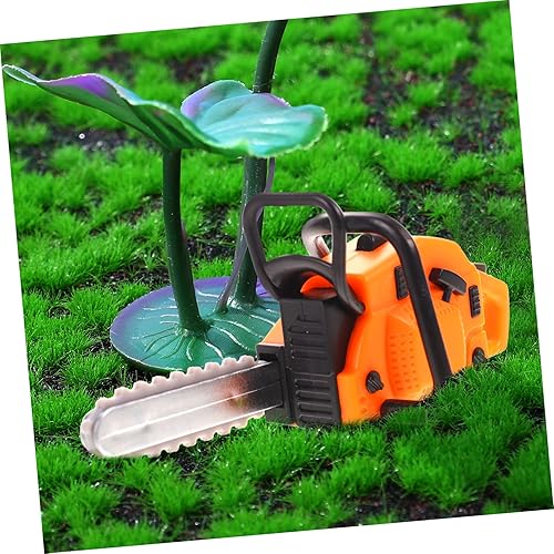 Miniatura 6 de 2 unids casa de muñecas motosierra muñeca de plástico mini juguetes de plástico al aire libre juegos mini motosierra estatuilla juguete falso modelo