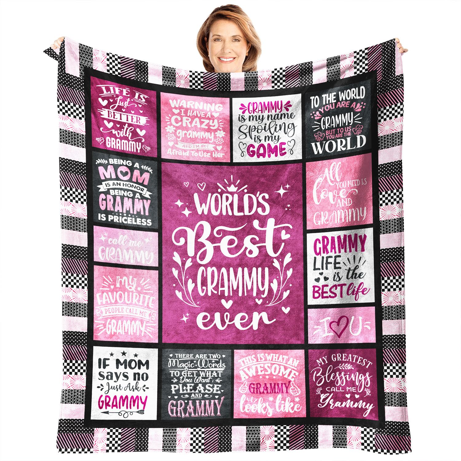 Yaxinduobao Grammy Blanket Gift for Grammy for Mothers Day from Granddaughter Grammy Gift from Grandson - Best Grammy Ever Blanket - Birthday from Grandchildren 50''x60''