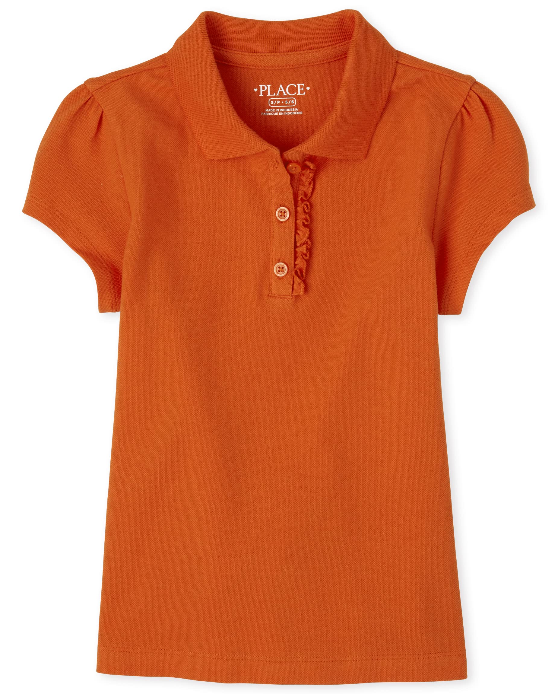 The Children's Place Girls Short Sleeve Ruffle Pique Polo