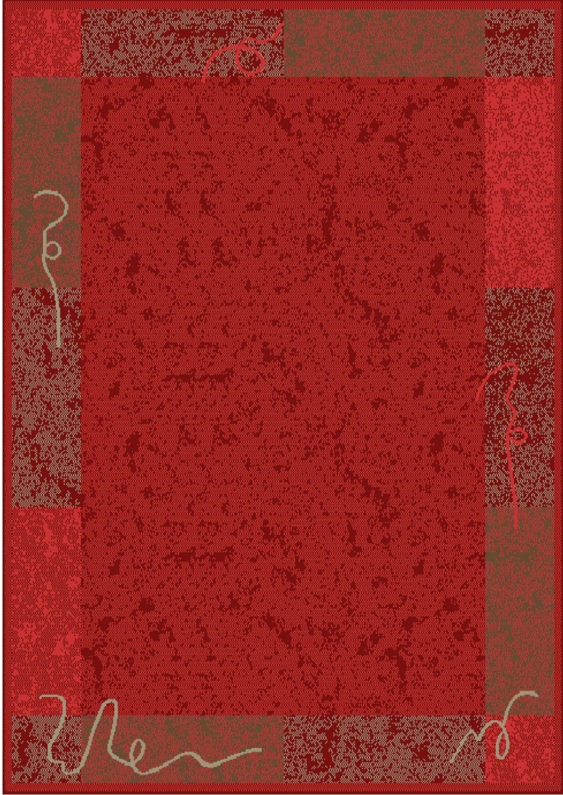 SrS Rugs® Luna Collection, Living Room Rug, Hallway Runner, with Soft Smooth 8mm Pile. Marble Design. 3 Colours, 6 Sizes (Red Marble, 60 x 225 cm) — image 1