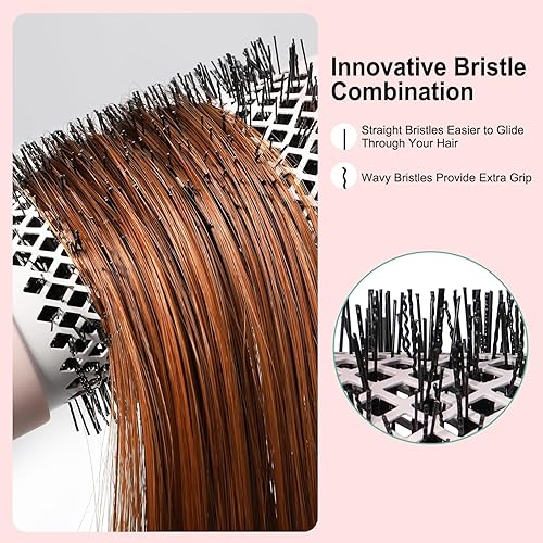 Miniatura 5 de EAGLE FORTRESS Cepillo redondo para secado por soplado de 2.08 pulgadas (2.087 in), ondulador de pelo, rizador, cepillo de aire caliente, secador de