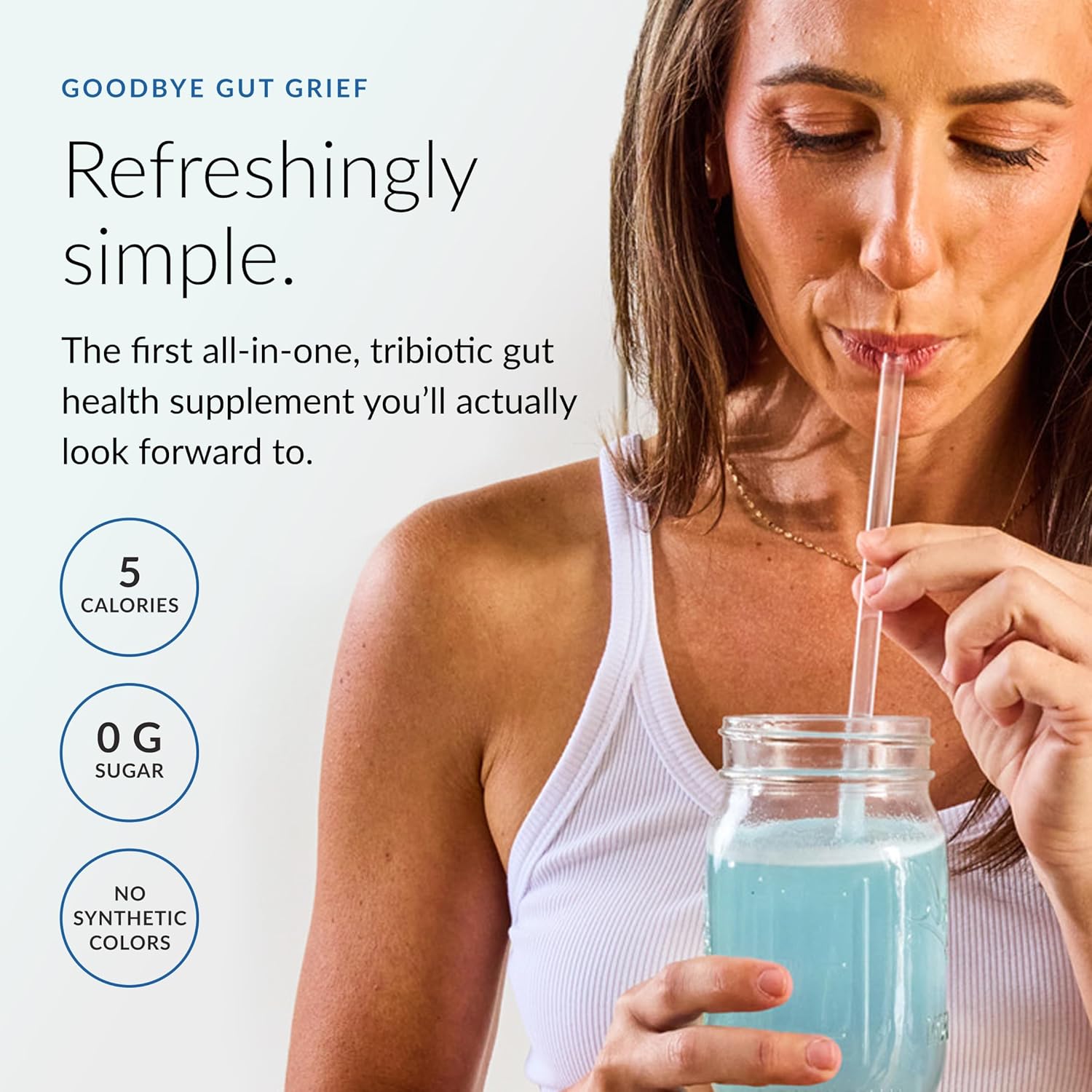 Beam Biotic Probiotics for Women – Gut Health & Digestive Health Powder with Pre, Pro & Postbiotics + Glutathione, Daily Probiotic Drink for Bloating Relief & Gut Balance, 15 Servings, Blue Raspberry