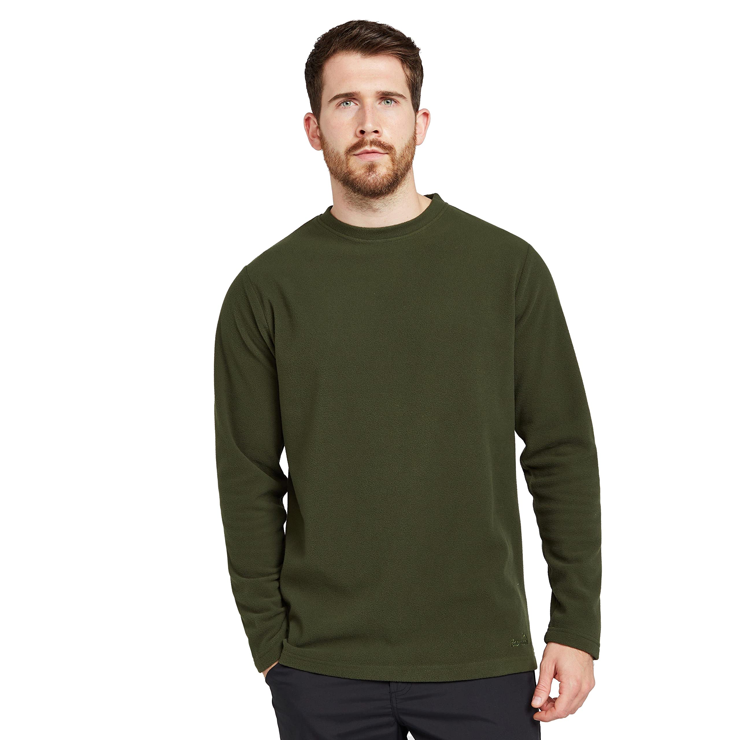 Peter Storm Men's Bracken Crew Fleece Top with made with 100% Recycled Polyester, Men's Lightweight Fleece Midlayer (UK, Alpha, XS, Regular, Regular, Khaki)
