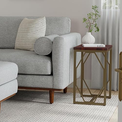 Miniatura 118 de SIMPLIHOME Preston - Mesa auxiliar de metal industrial moderna de 22 pulgadas de ancho en cobre antiguo, totalmente montada para la sala de estar y