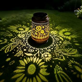 Hummingbird Solar Lantern Outdoor Waterproof Hanging Ornament, Sunflower Metal Solar Decoration LED Lantern Outdoor Garden Decoration, Courtyard, Lawn, Tabletop, Path, Landscaping [Energy Class A+]